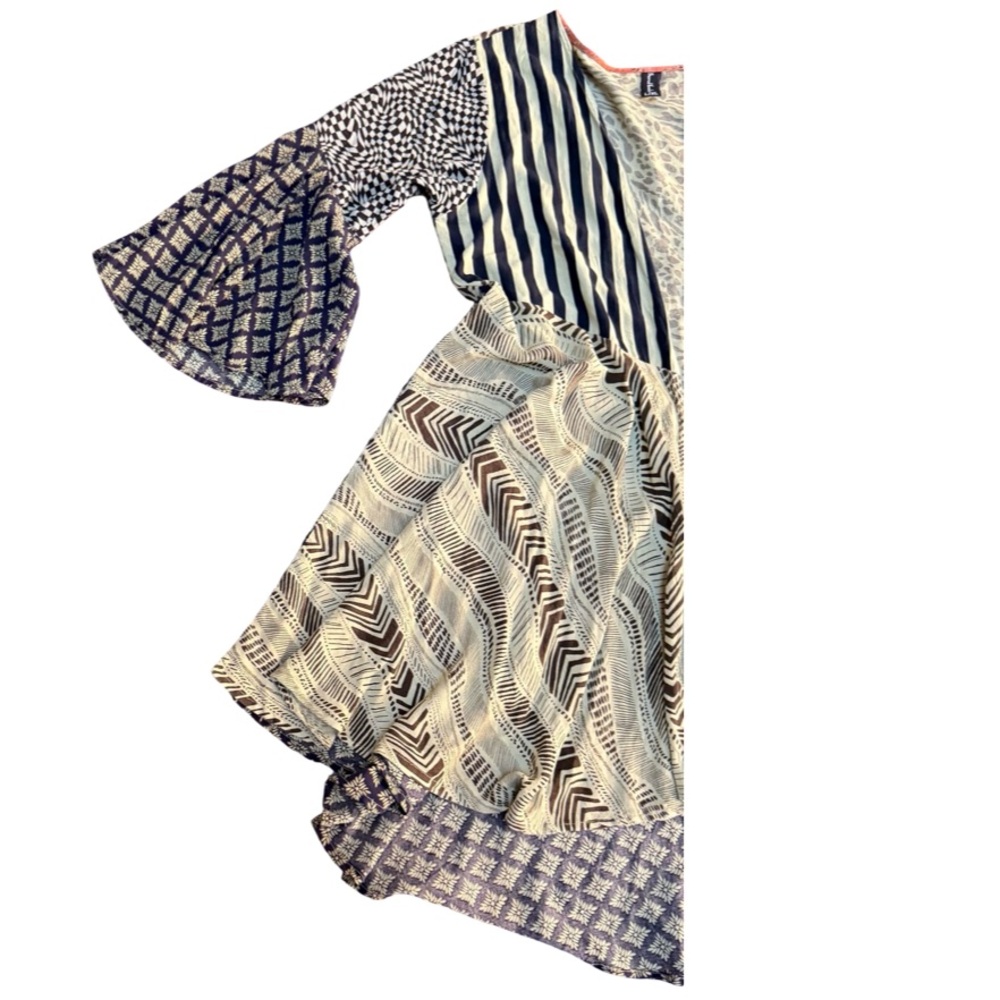 Sacred Threads Black and White Patterned Kids Dress - Picture 5 of 16